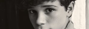 black and white portrait of young teen boy actor