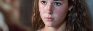 teen girls practicing script lines during drama training